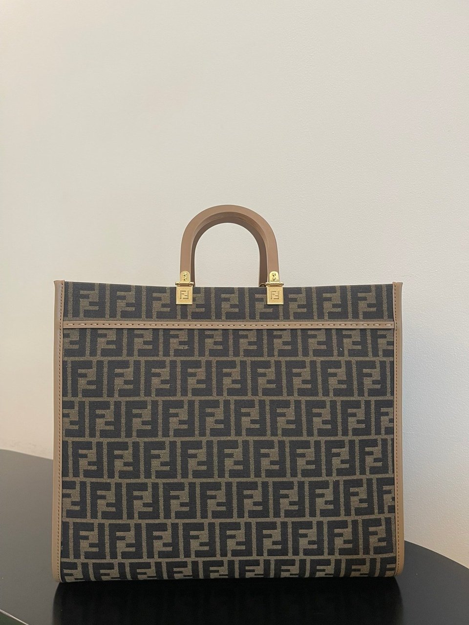 Fendi FF Jacquard Sunshine Medium Tote Bag Brown 35Cm view 5