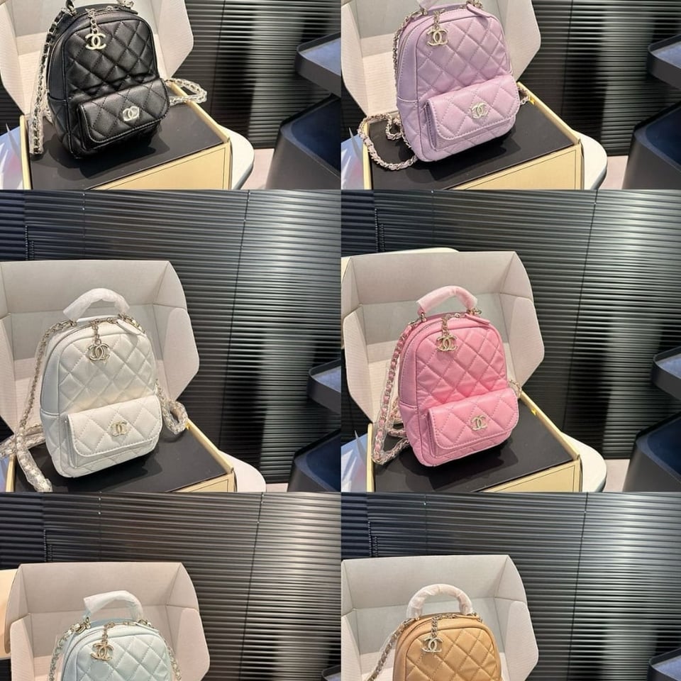 Chanel Classic Mini Backpack Light Gray 12Cm/4.7in Ap3753 B10583 Naauh view 4