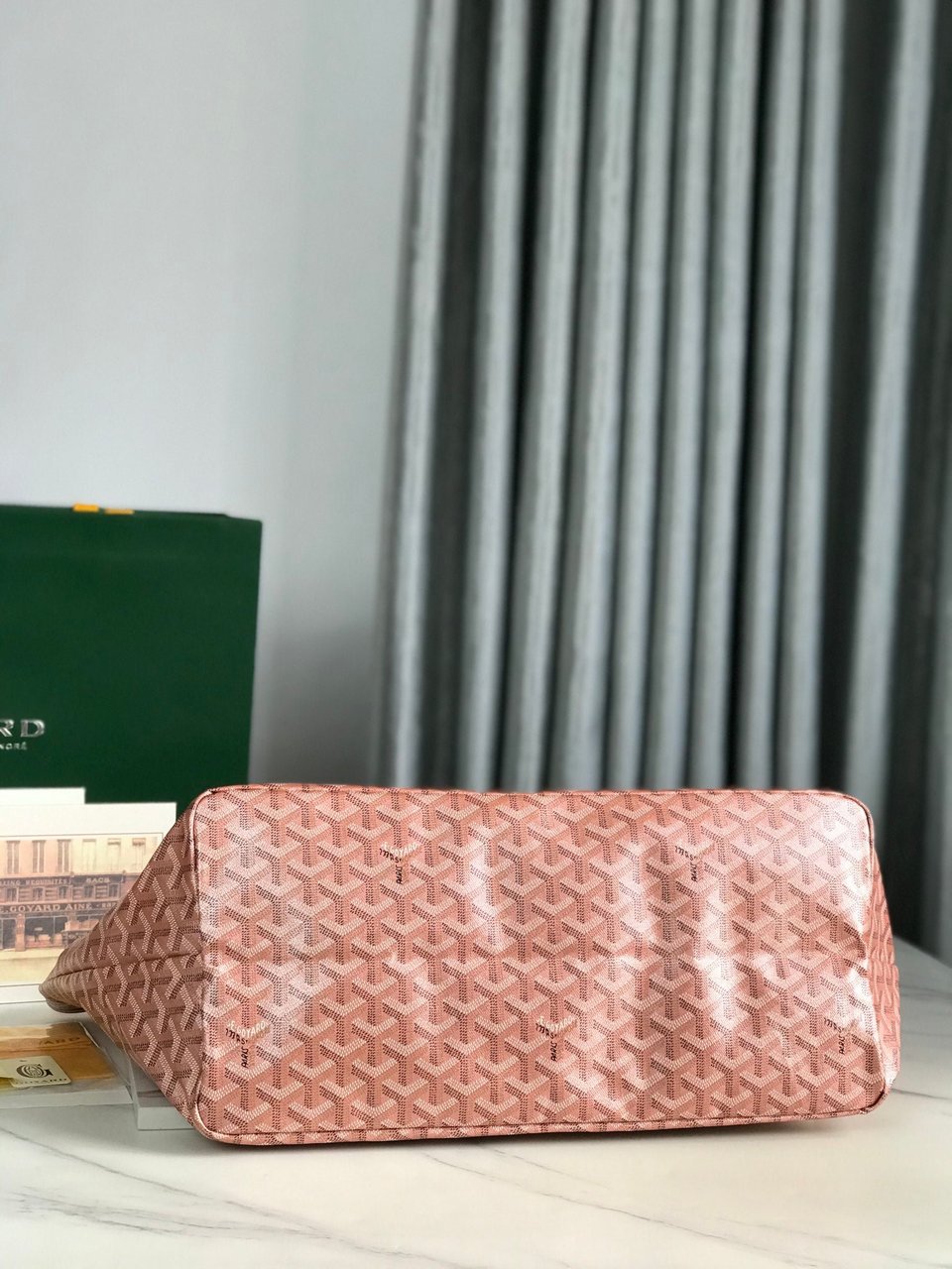 Goyard Saint Louis Gm Bag 40Cm Pink Canvas Chevroches Calfskin view 8