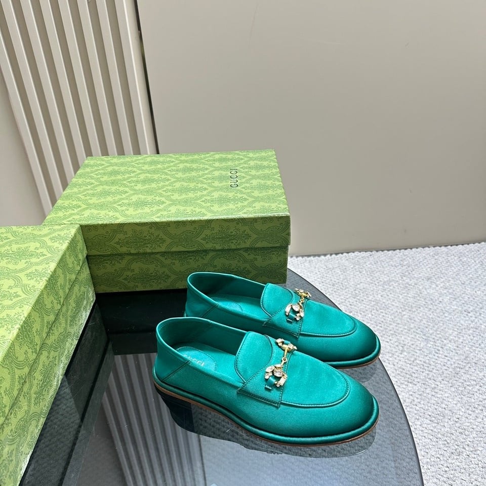 Gucci Women’S Horsebit Loafer With Crystals Blue view 7