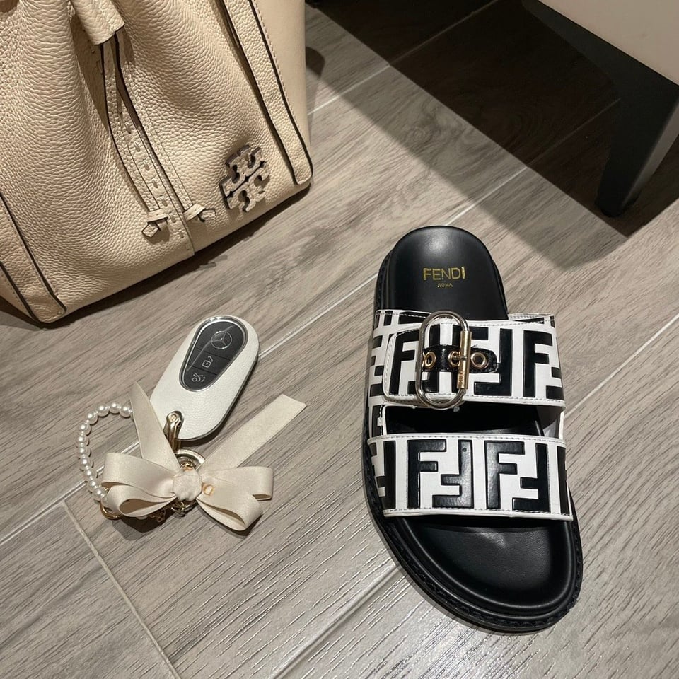 Fendi Ff Double Band Slide Black view 7