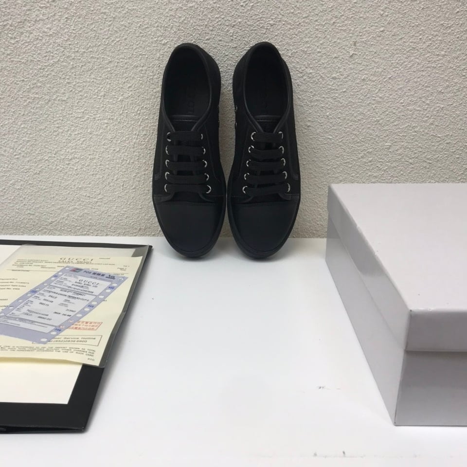 Gucci Women’S Leather Top Sneaker Black view 11