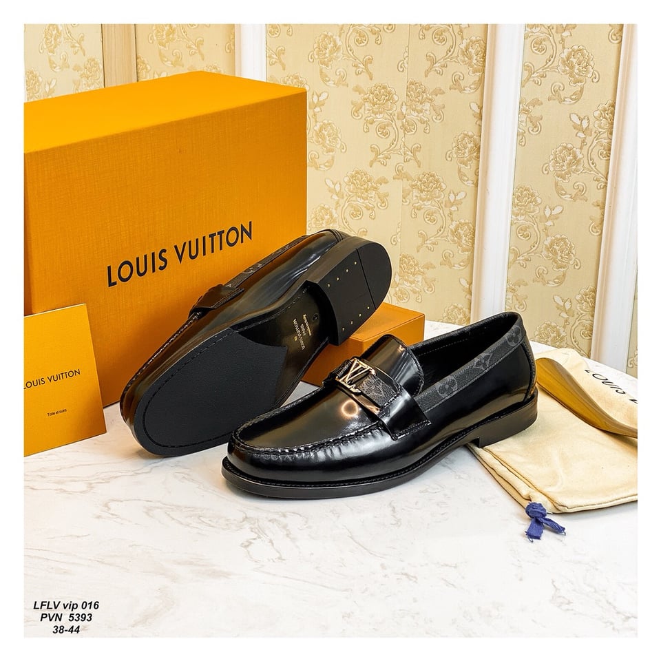 Louis Vuitton LV Monte Carlo Mocassin Monogram Canvas Black Loafers for Men view 6