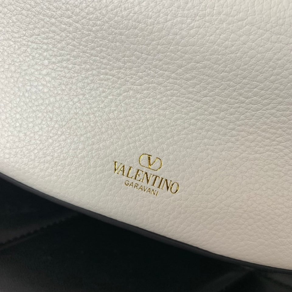 Valentino Garavani Small Vlogo Moon Hobo Bag In Grainy Calfskin With Chain White 29Cm 4W2B0N08Jdk 098 view 8