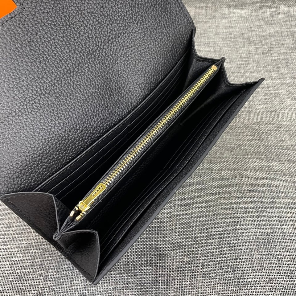Hermes Constance Wallet Epsom Leather Gold Hardware In Black 20cm view 6