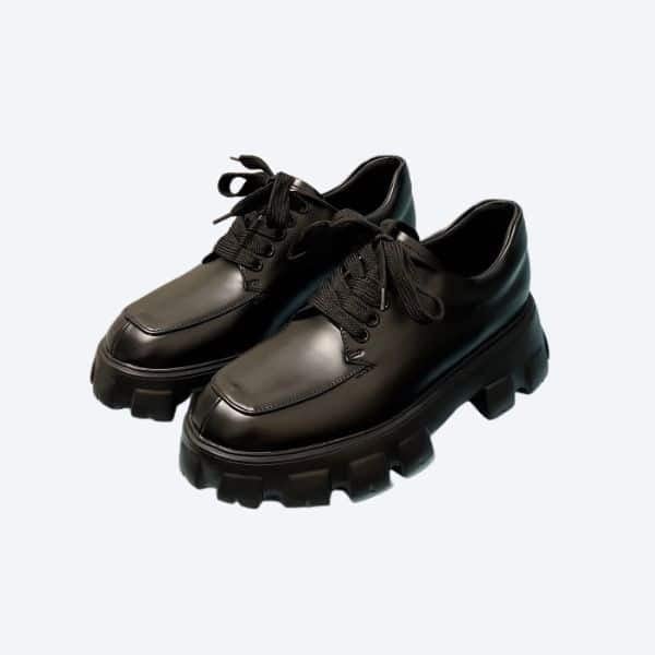 Prada Smooth Leather Oxford Loafers Black view 2