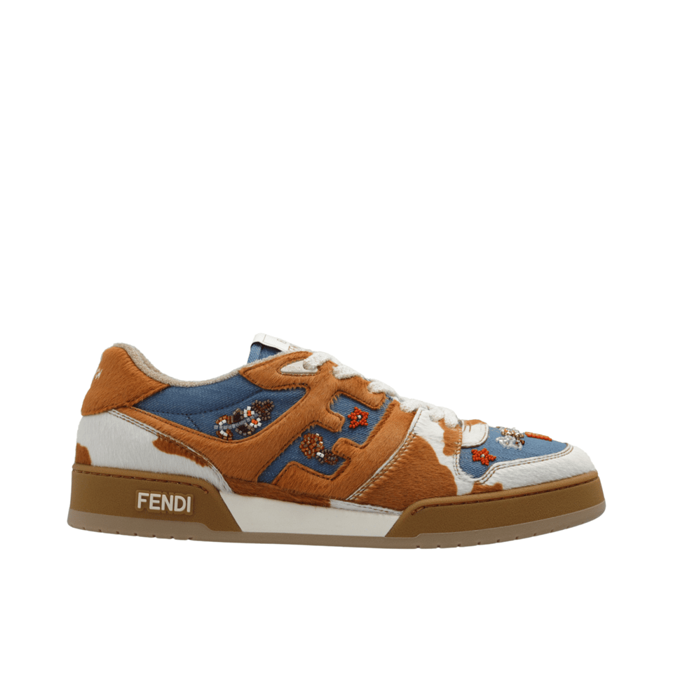 Fendi Match Suede Low Tops Brown And Blue view 2