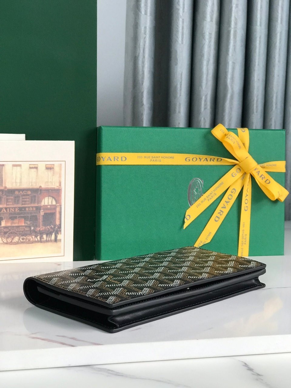 Goyard Richelieu Wallet 19 Cm Black Goyardine Canvas view 5