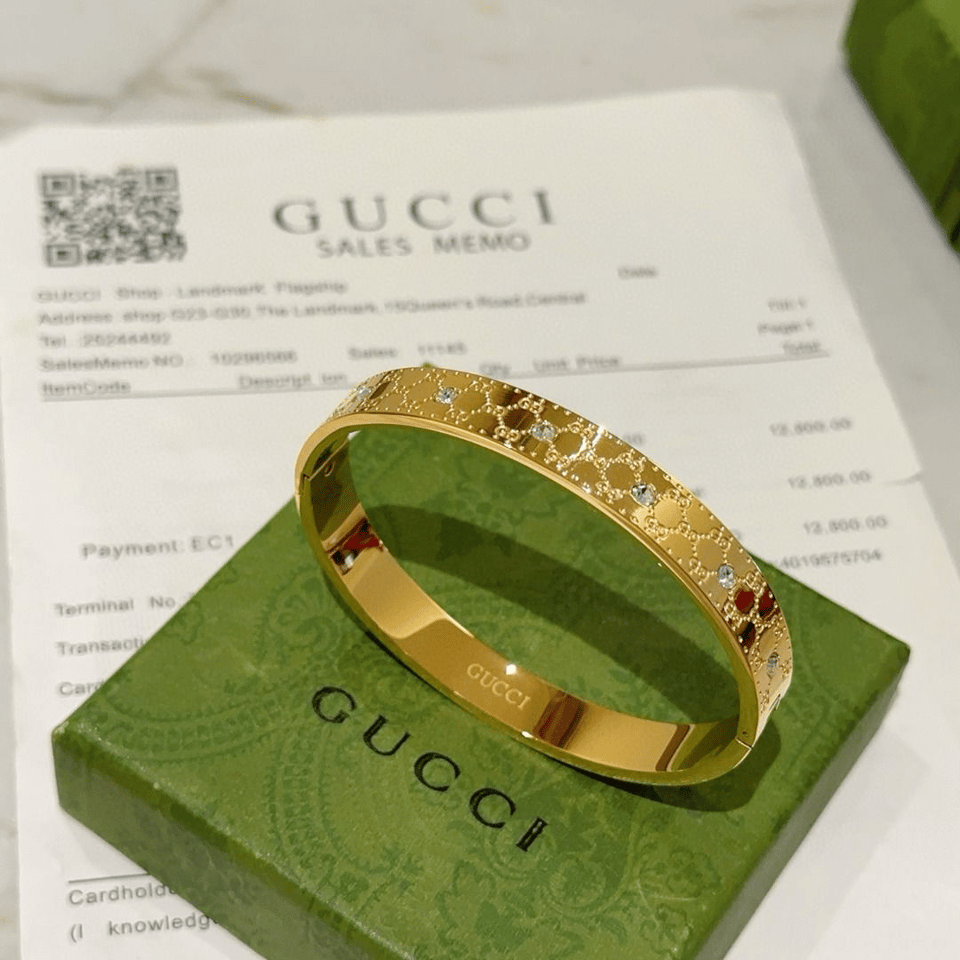 Gucci Cuff Bracelet Gold 8Mm view 5