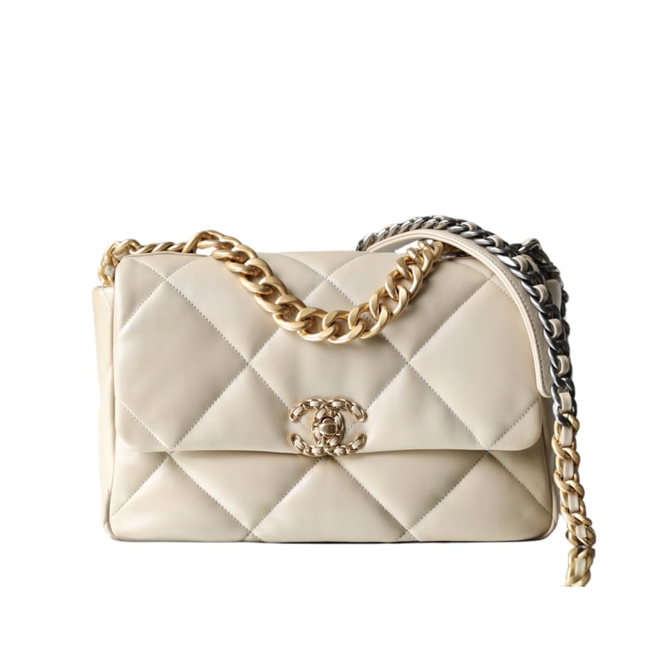 Chanel 19 Flap Bag Beige 30cm view 2