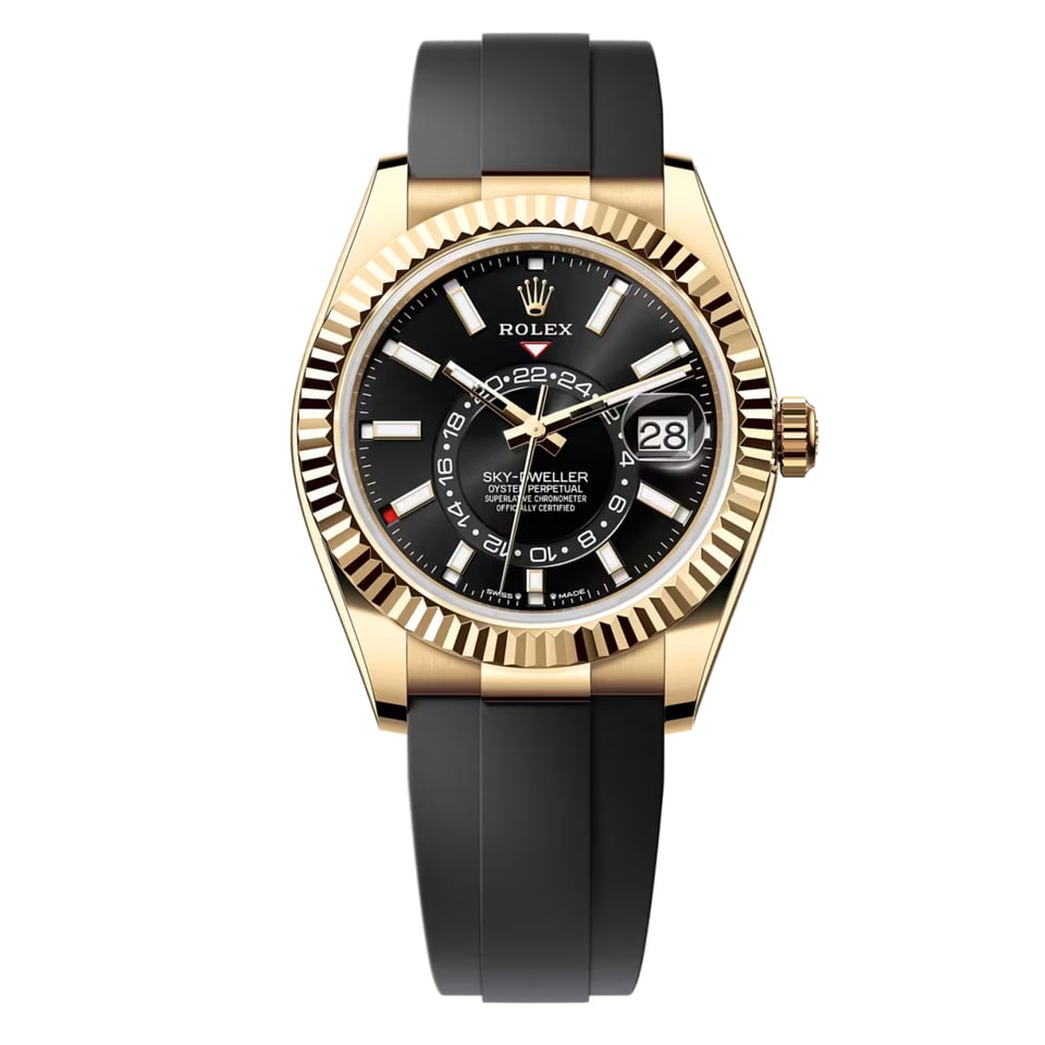 [Superclone] Rolex Sky-Dweller 42mm Bright Black Dial Oysterflex 336238