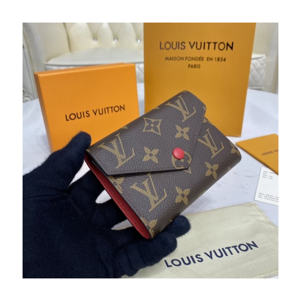 Louis Vuitton Monogram Canvas Victorine Wallet Red view 2