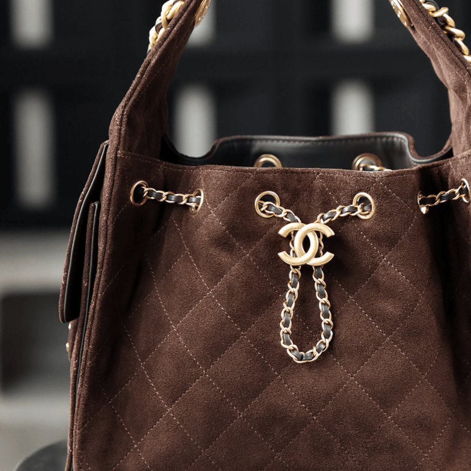 Chanel Dark Brown Suede 22cm/8.7in view 8