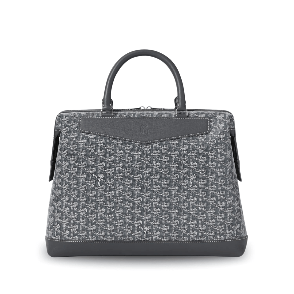 Goyard Cisalpin Document Case 39cm Gray Goyardine Canvas And Calfskin view 2