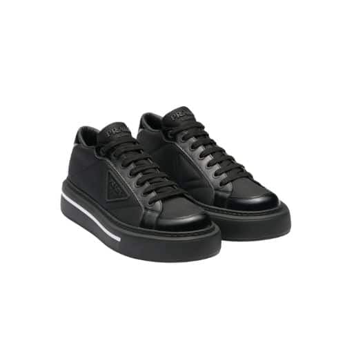 Prada Macro Re-Nylon And Brushed Leather Sneakers Black 2Eg3763Lf5F0632 view 2