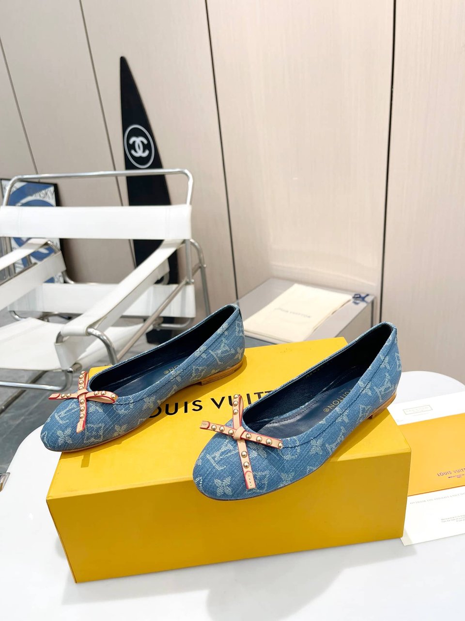 Louis Vuitton Nina Doll Shoes Denim Blue 1Ack91 view 8