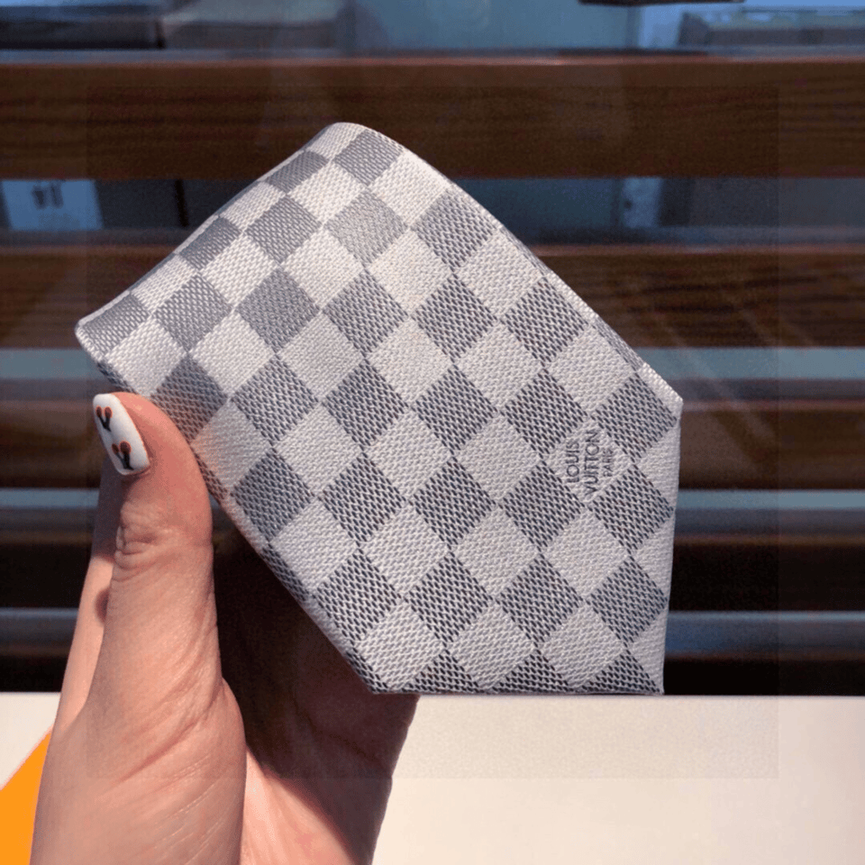 Louis Vuitton Damier Grey – White Canvas Tie For Men view 6