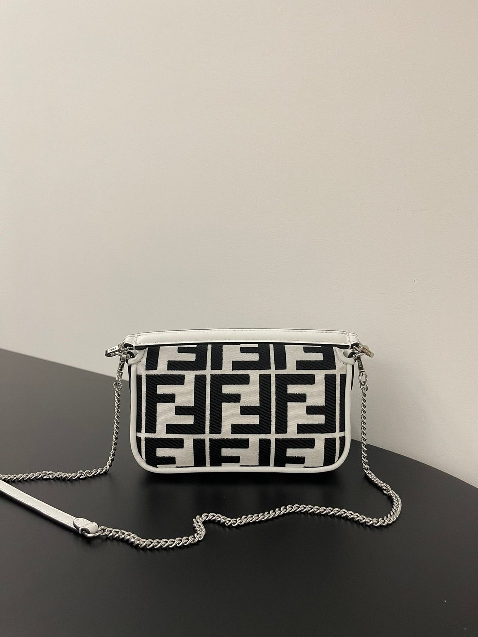 Fendi Baguette By Marc Jacobs In Black And White 19cm/ 7.5in view 4