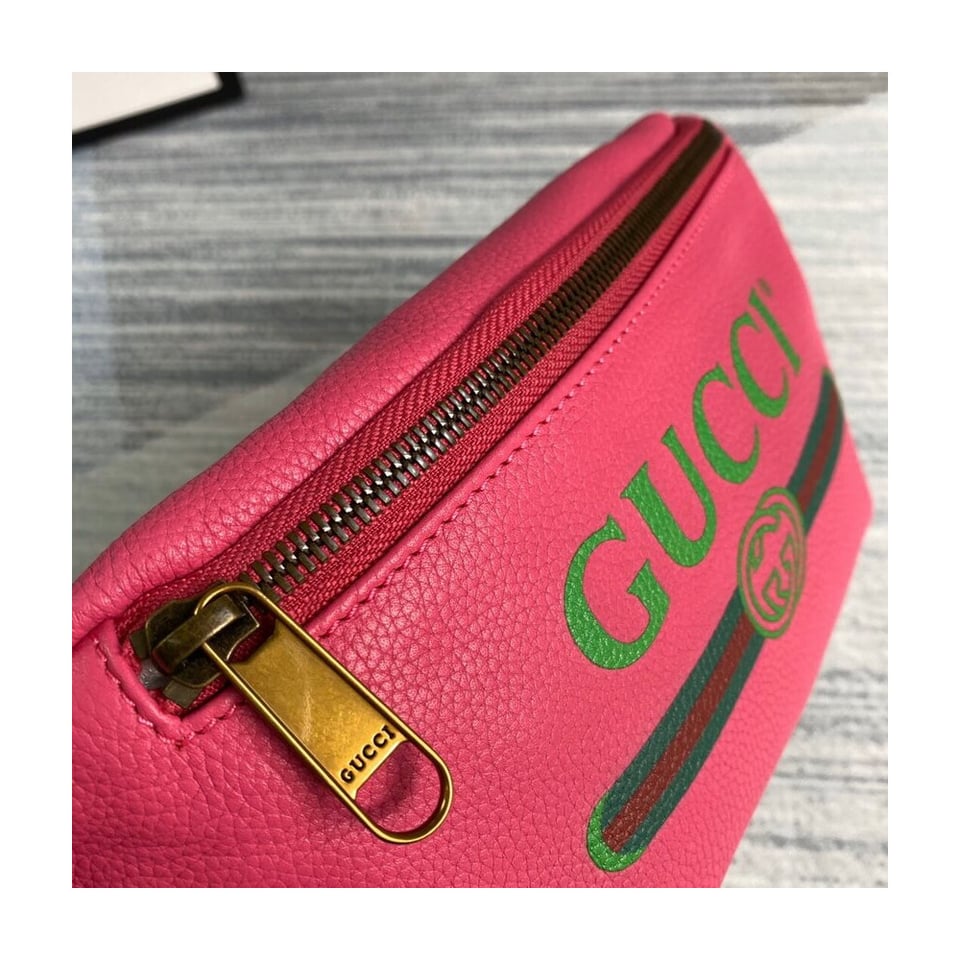 Gucci Print Small Belt Bag Waist Body Rose Red view 9