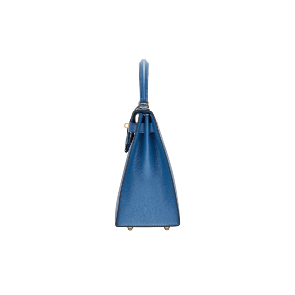 Hermes Kelly 25 Bag In French Blue Epsom Leather For Women 25cm/10in view 5