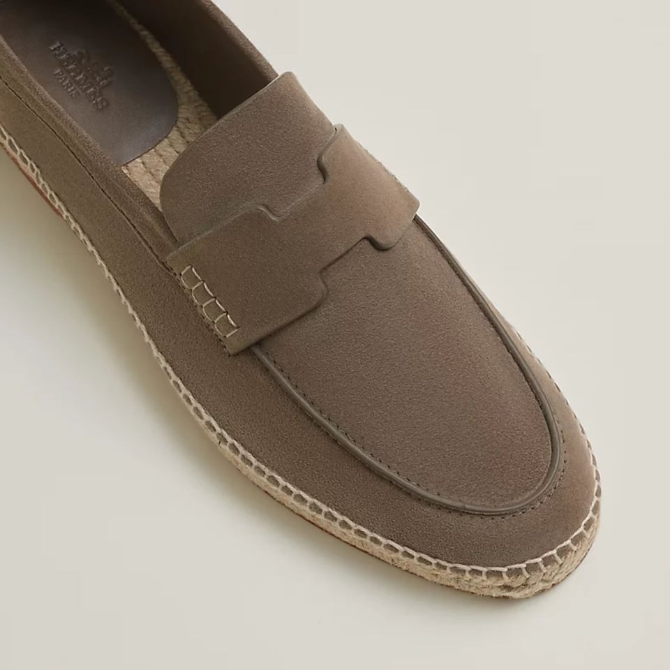 Hermes Trip Espadrille Étoupe Color Suede Goatskin H211874ZHX3400 view 5