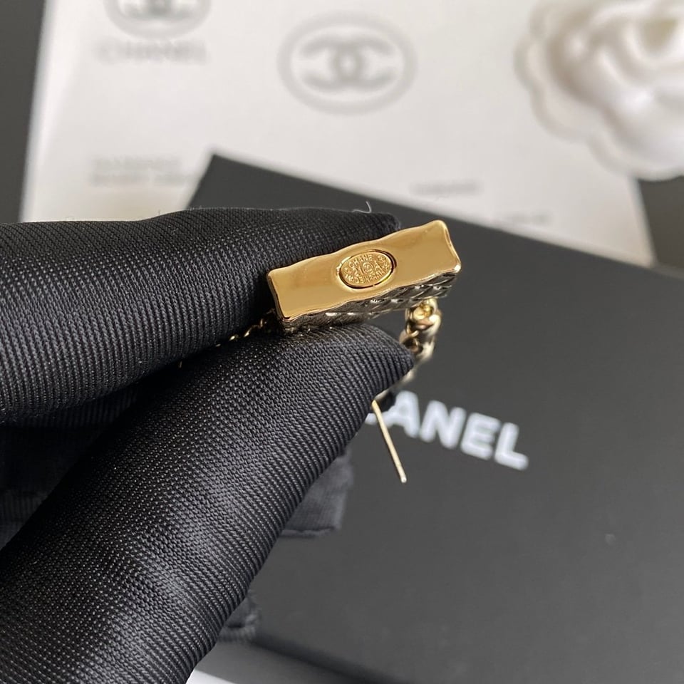 Chanel Lock Gold Earrings view 3