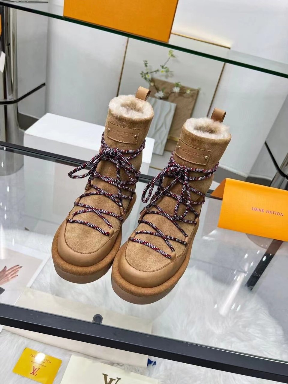 Louis Vuitton Aspen Platform Ankle Boot Beige 1Ac767 view 6
