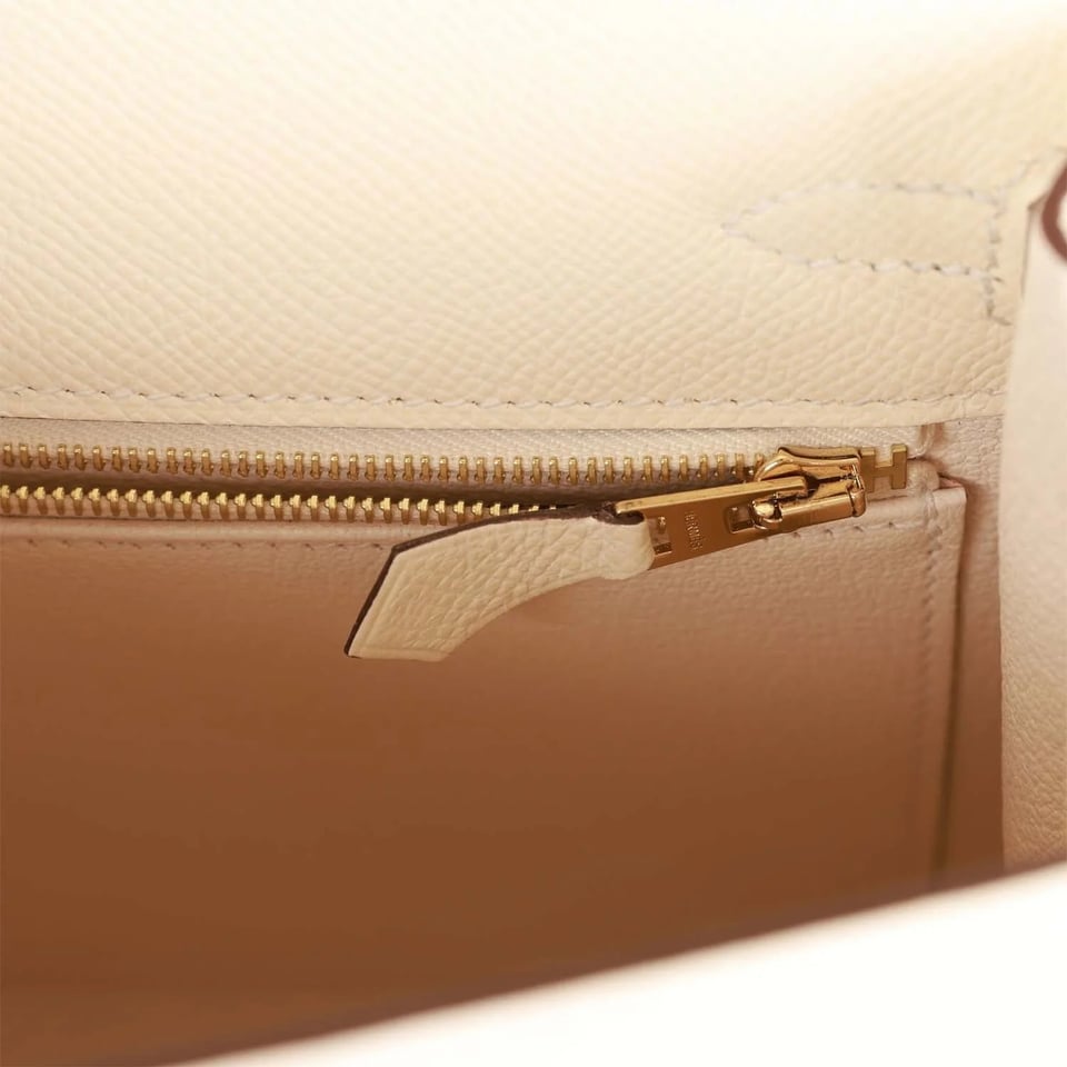 Hermes Kelly 25 Bag In Golden Nata Epsom Leather For Women 25cm/10in view 4