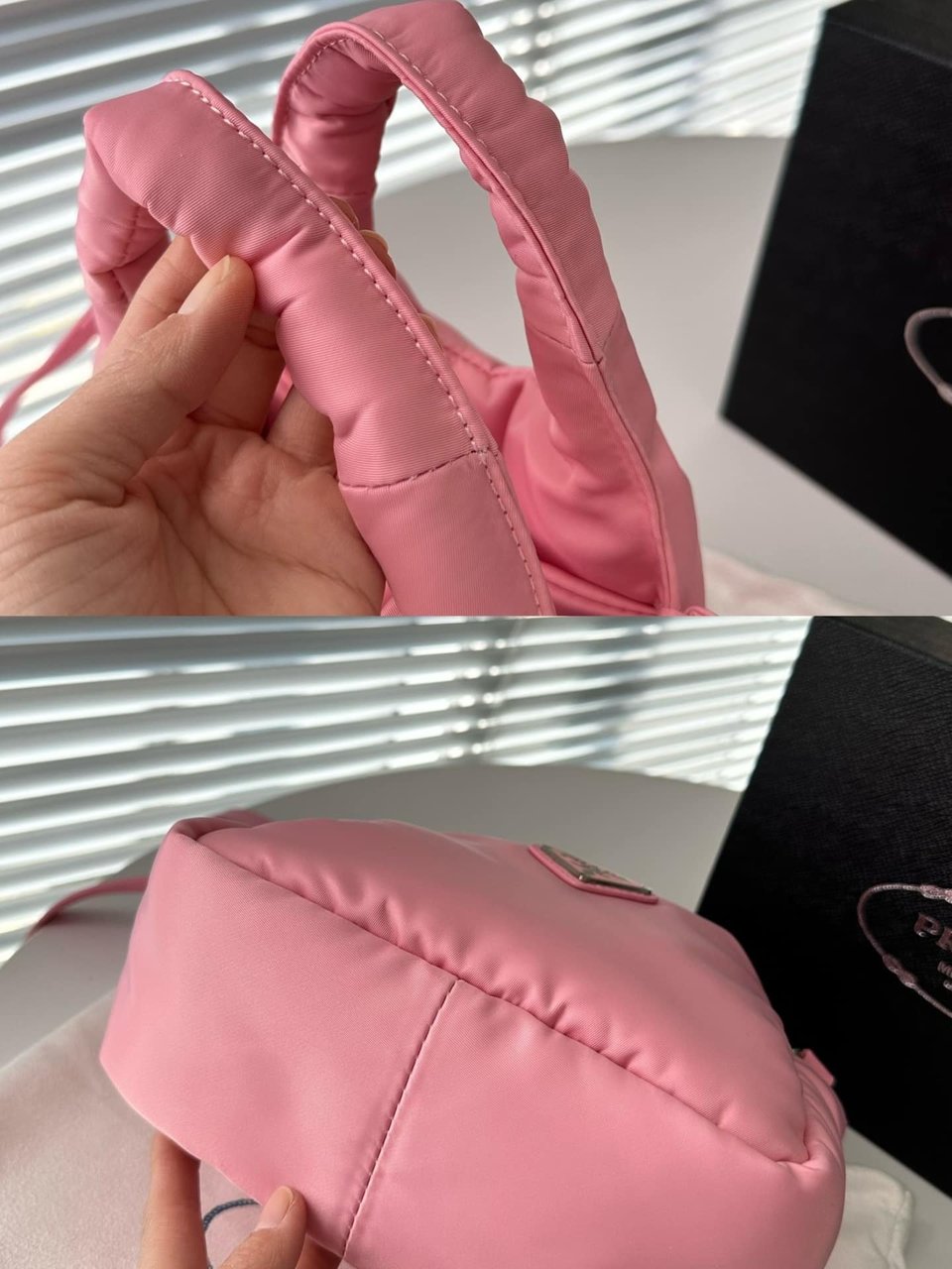 Prada Padded Soft Leather Bag Geranium Pink 19Cm view 5
