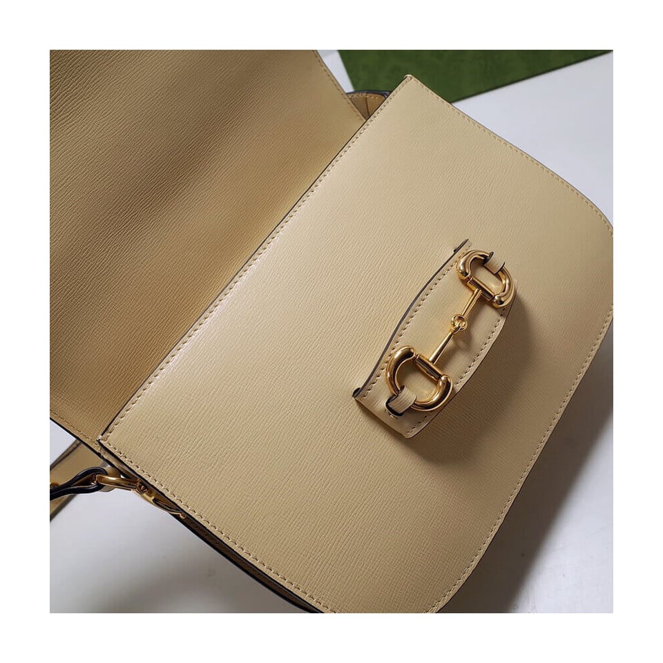 Gucci Horsebit 1955 Shoulder Bag In Beige Leather view 10