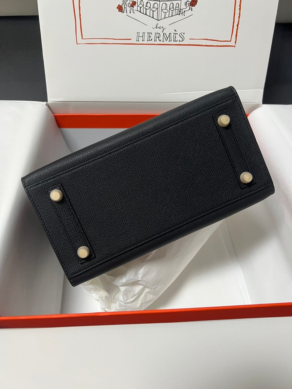 Hermes Birkin Sellier Black Epsom Leather Gold Hardware view 8