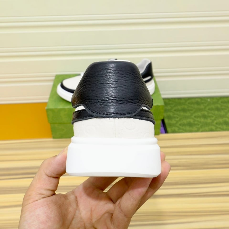 Gucci Gg Men’S Sneakers Leather Black And White view 9