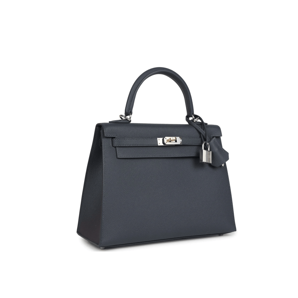 Hermes Kelly 25 Bag In Dark Navy Epsom Leather For Women 25cm/10in view 3