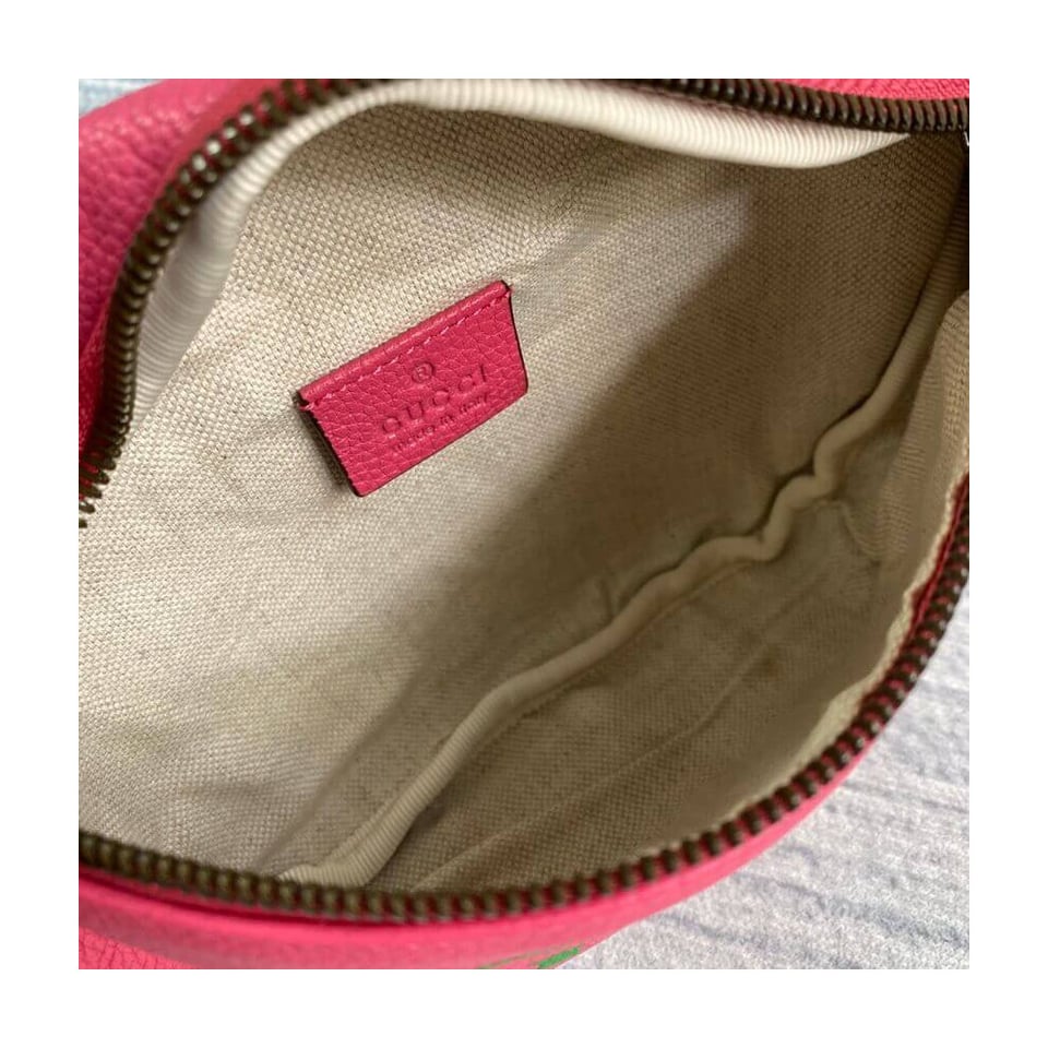 Gucci Print Small Belt Bag Waist Body Rose Red view 11