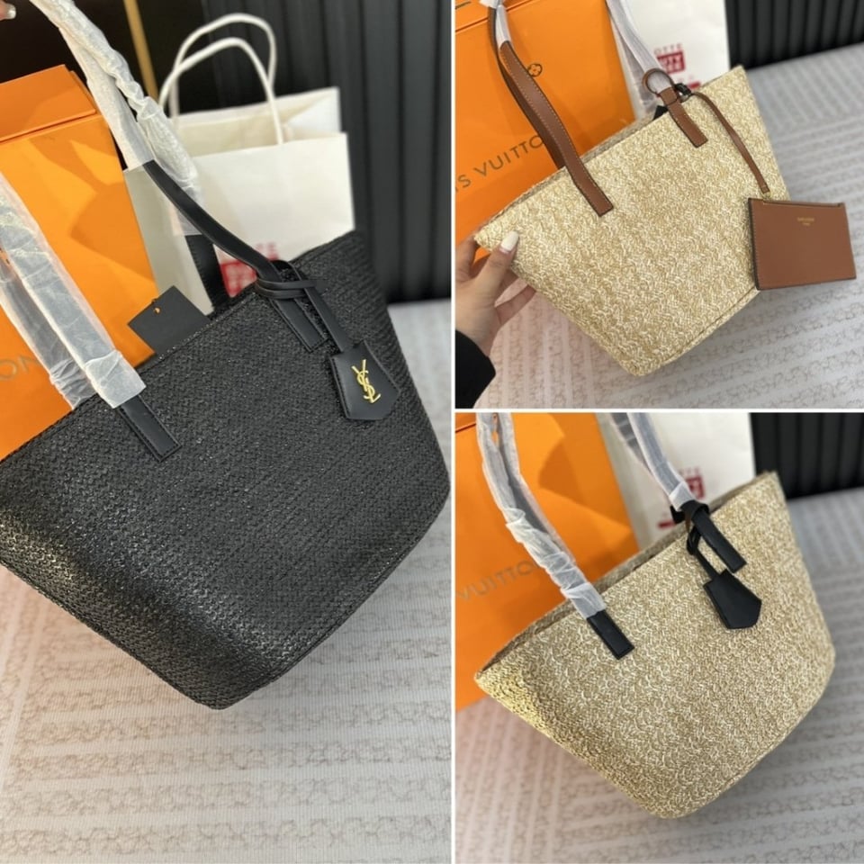 Saint Laurent Panier Lapia Logo Tote Bag Black 25Cm view 4
