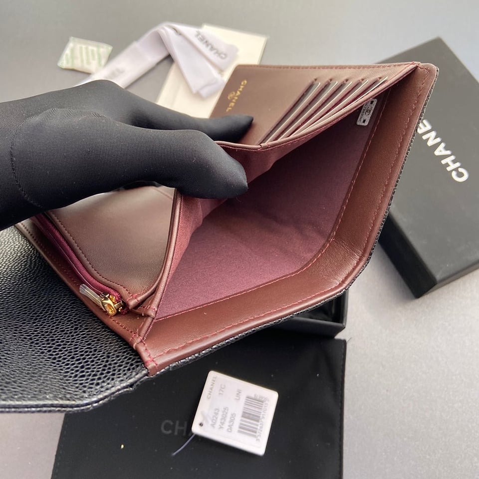 Chanel Wallet 15Cm Black Caviar Gold Hardware view 8