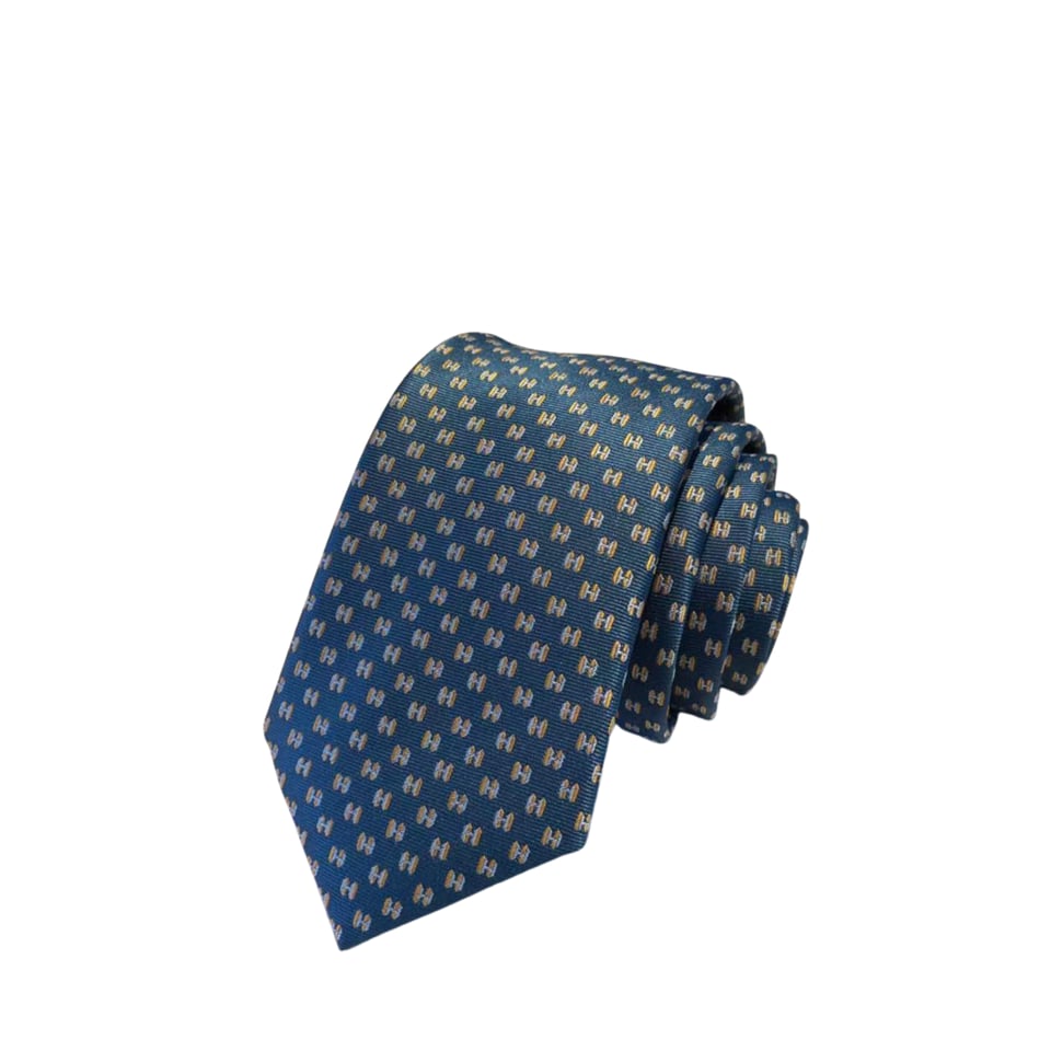 Hermes Mini H Pattern Canvas Tie For Men