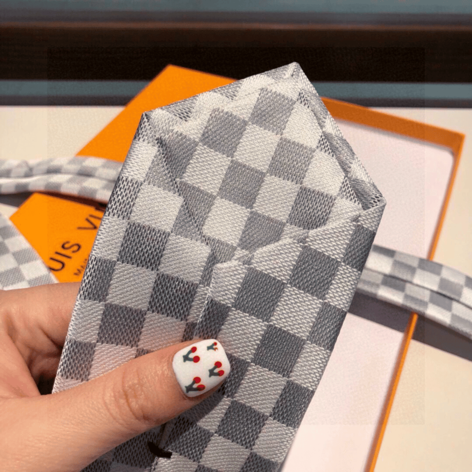 Louis Vuitton Damier Grey – White Canvas Tie For Men view 5