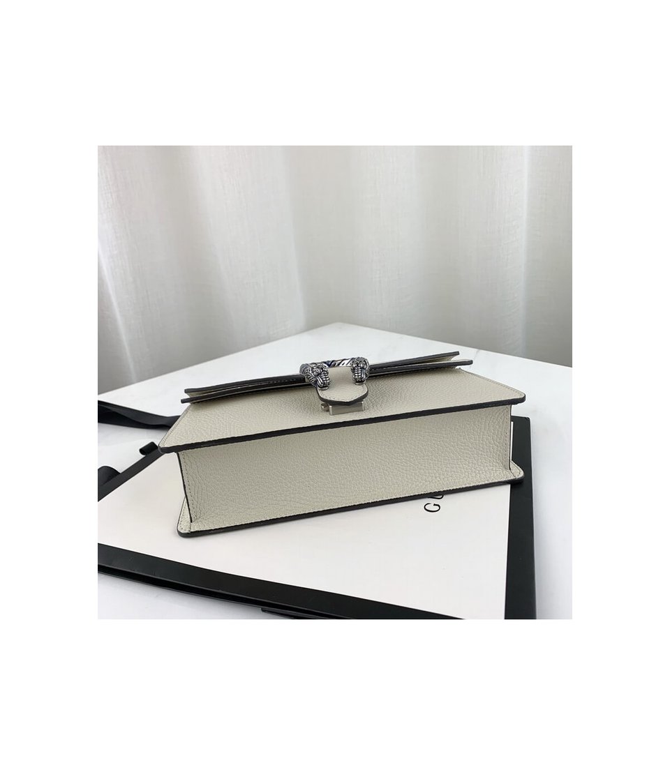 Gucci Dionysus Small Shoulder Bag in White Leather view 8
