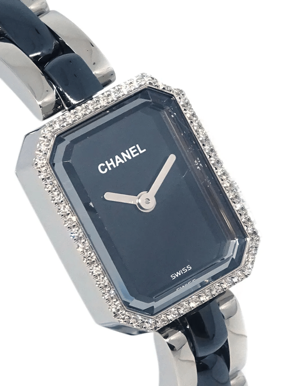 Chanel Première Ceramic Diamond Watch Black Dial view 3