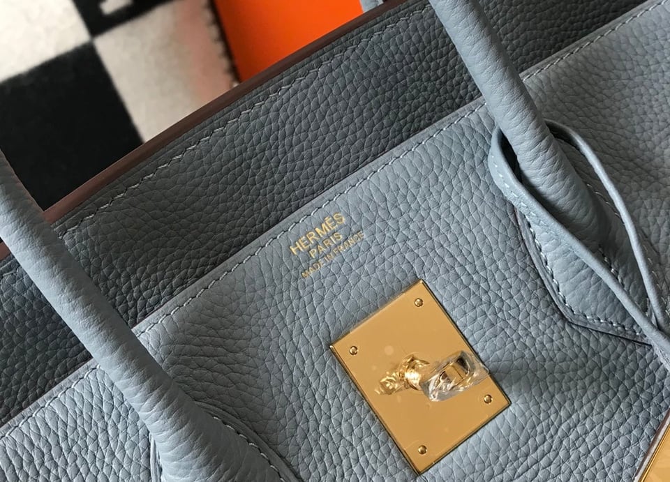 Hermes Birkin 35Cm Sky Blue Togo Leather Gold Hardware view 8