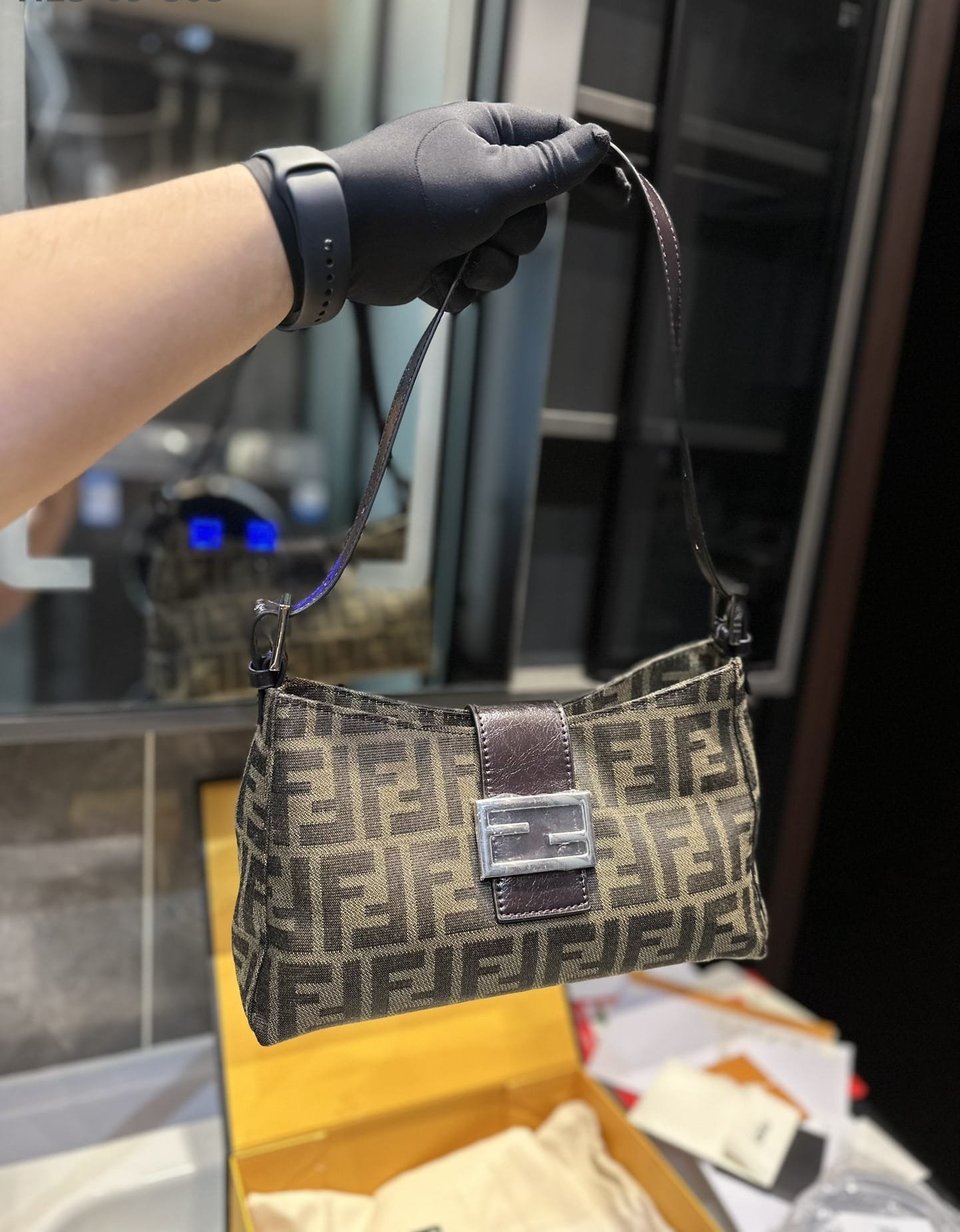 Fendi Zucca Handbag Brown 24Cm view 4