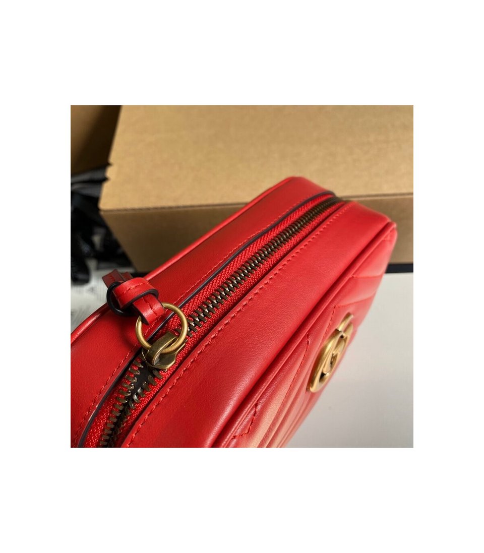 Gucci GG Marmont Matelasse Mini Bag Red view 12