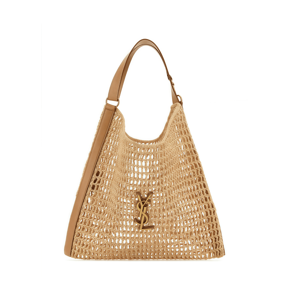 Saint Laurent Raffia And Leather Oxalis Shopping Bag 40cm/15.7in view 2