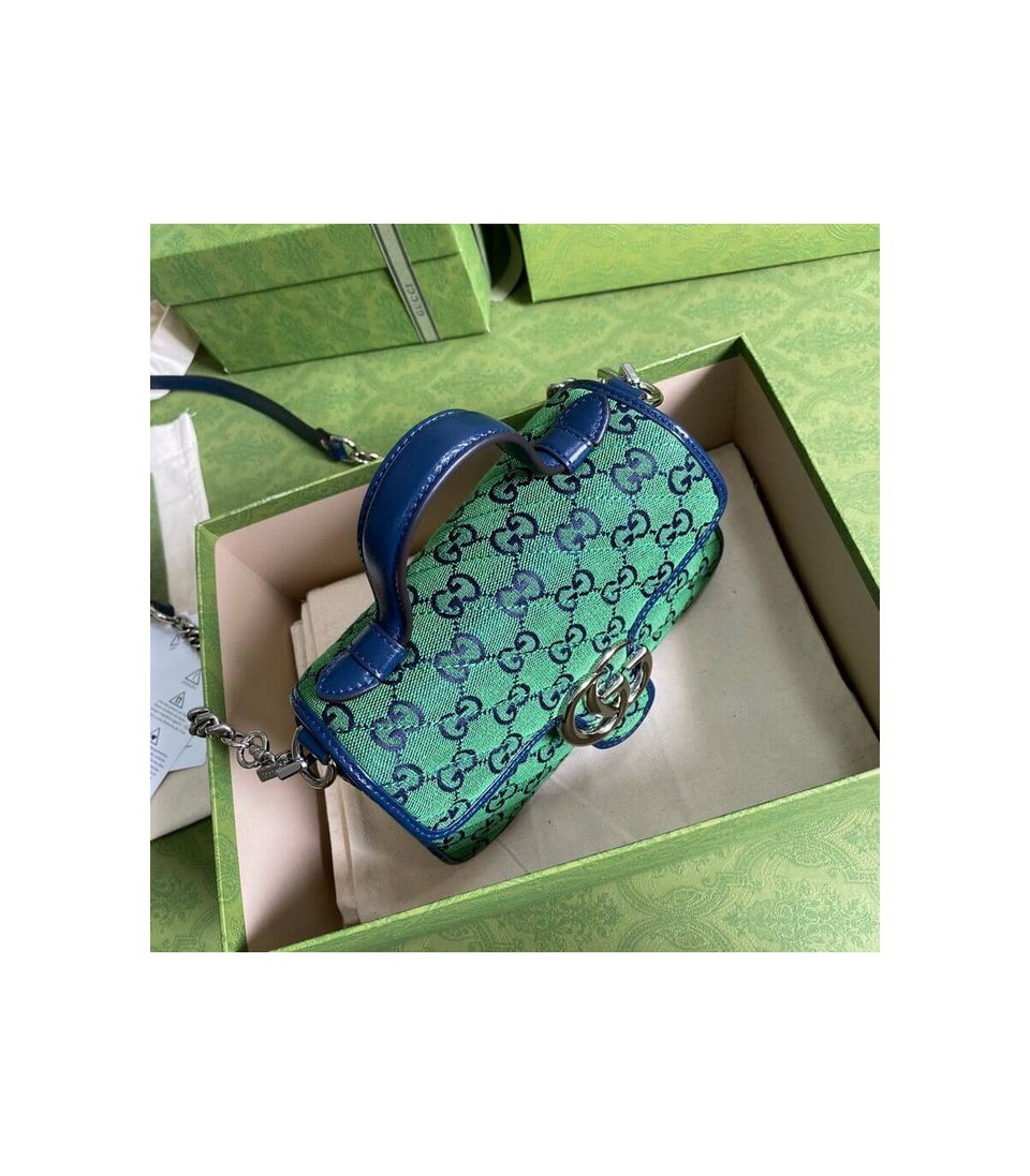Gucci GG Marmont Multicolour Mini Top Handle Bag Green view 6