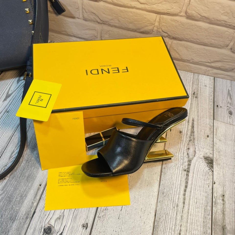 Fendi First Leather High-Heeled Sandals Black 8R8212Na7F0Qa1 view 10