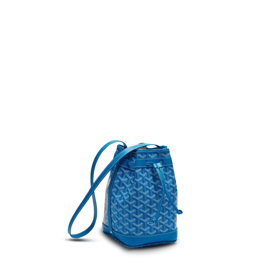 Goyard Petit Flot Bucket Bag 22 Cm Sapphire Blue Goyardine Canvas And Lambskin Trim view 2