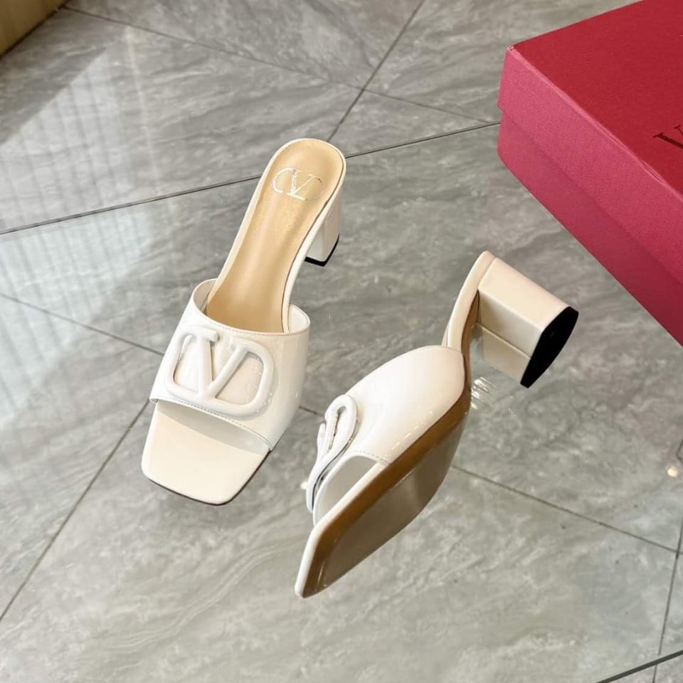 Valentino Vlogo Signature Slide Sandal White view 4