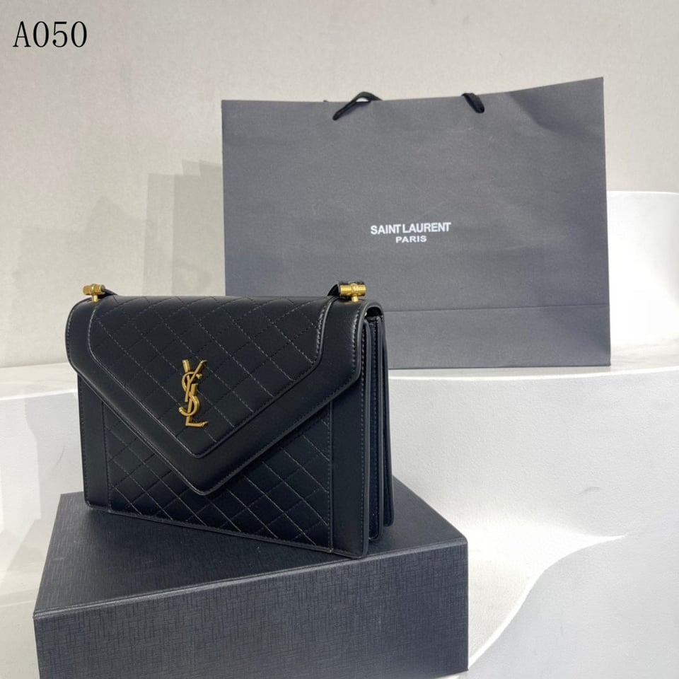 Saint Laurent Gaby Satchel In Quilted Black Gold 26Cm view 9
