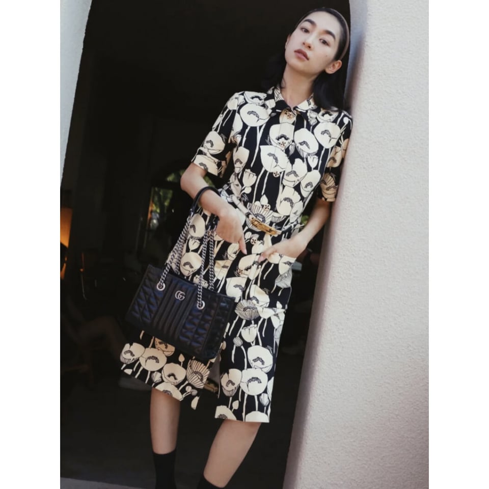 Gucci GG Marmont Small Tote Bag Black view 6